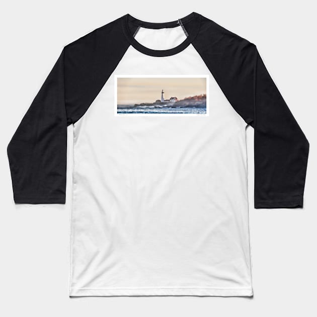 Portland Head Light Baseball T-Shirt by BeanME